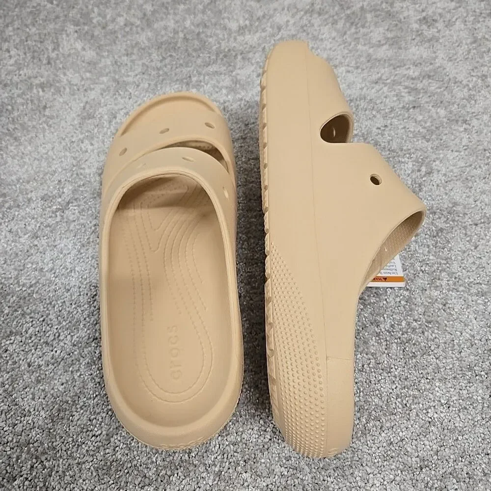 Crocs Classic Slide Sandal V2‎ Beige Tan Men’s Size 11 NWT